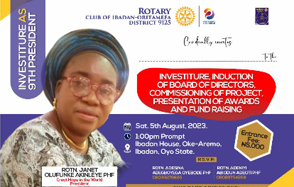 Janet Akinleye Becomes Second Female President of Rotary Club